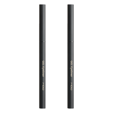 MEKO 極塑流線眼線膠筆，極細筆尖 一筆成型 容易上色，色澤飽和 自然顯色 不易暈染, Y-012, 深邃黑, 2支