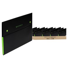 ECO Chungwoon 5層分格風琴夾, 黑色, 18個