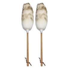 紐西蘭 mi woolies 羊毛除塵撣(L) 100%紐西蘭羊毛 天然木, 2支, 棕色