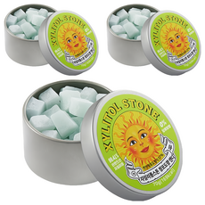 XYLITOL STONE Candy 韓國木糖醇小方糖 15 清香綠葡萄, 3個, 70g