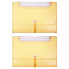 DaTaBanK 三田文具 A4色板開天窗12層風琴夾/多層資料夾/分類文件夾, 黃色, 2個
