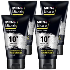 MEN'S Biore抗黑頭粉刺洗面乳 健康透亮 告別老廢角質, 100g, 4條