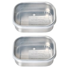 日本燕三条 EBM 18-8不鏽鋼保鮮盒 550ml (M) 淺型 耐熱50度 耐冷-30度, 2個, 不鏽鋼保鮮盒