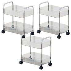 FAmILyLIFE 生活 透明附輪夾縫2層置物架 加大款, A-215, 3個