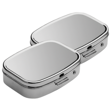 REFLECTS 雙格藥盒, 不鏽鋼 ABS 塑料材質, 按壓式彈蓋, 2個
