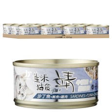 靖 特級貓罐, 鮪魚 + 雞肉 + 沙丁魚, 80g, 24罐