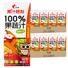 光泉 果汁時刻 100%綜合果蔬汁, 200ml, 48入