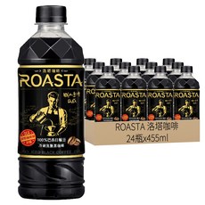ROASTA 洛塔咖啡 冷研無糖黑咖啡, 100%精選日曬豆 24瓶, 455ml