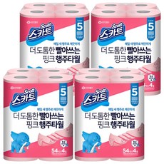 Scott 可麗舒 乾濕兩用拋棄式抹布 粉色加厚款 54張, 4捲, 4袋