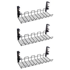 小麥購物 桌下收納架 L753, 3個, 黑色