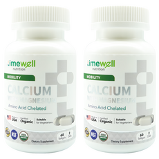 timewell 時光安好 胺基酸螯合鈣+鎂 (60顆/罐) - 高吸收率鈣鎂保健食品, 2罐