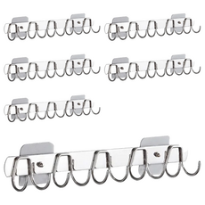 皮久熊 啾黏無痕彎彎十勾 單色 免釘無痕掛勾 牆面收納好幫手, 6個