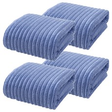 悅棉 加厚加大親膚雲朵浴巾 高密度珊瑚絨, 深海藍, 4條