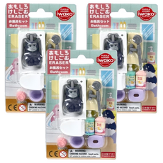 iwako 造型橡皮擦 浴室 ER-BRI074, 日本製造，3歲以上適用, 3個