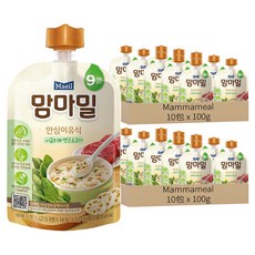 Mammameal 寶寶粥 9個月以上, 菠菜+蓮藕牛肉口味, 100g, 20包