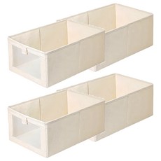 小麥購物 棉麻收納盒 C387 255g, 米色, 4個