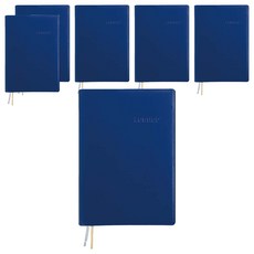 珠友文化 A6加厚膠皮橫線筆記本, 藍色, 6本