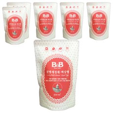 B&B 嬰兒奶瓶清潔劑補充裝, 有效去除奶瓶上殘留的牛奶及油脂, 500ml, 6包