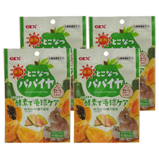 GEX 冷凍乾燥完熟木瓜, 無添加砂糖, 酵素毛球護理, 小動物零食, 5g, 4包