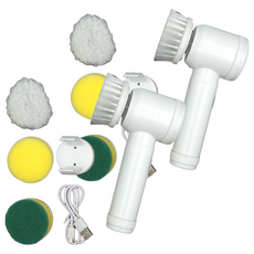 可替換頭 多功能電動清潔刷 360° 旋轉, 2個, White