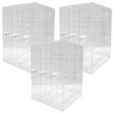 葉子小舖 壁掛透明壓克力耳環收納盒, 透明, 3個