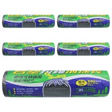 台塑拉繩清潔袋 黑色大容量 環保方便 抽取式設計, 90L, 5捲