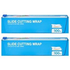 EZn 滑動切割保鮮膜 輕巧型, 100m, 2盒