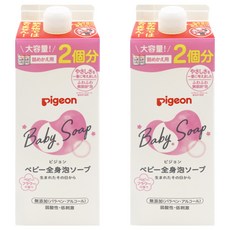 pigeon 貝親 沐浴慕斯 補充包 粉色花香, 800ml, 2盒