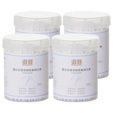 奇哥 細紙軸棉花棒 嬰幼兒環保, 200支, 4罐