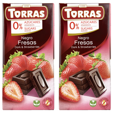 torras多樂 草莓夾心醇黑巧克力, 2入, 75g