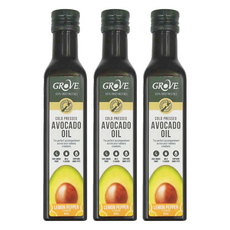 GROVE 克羅福 冷壓初榨酪梨油, 紐西蘭原產地製造, 每瓶由16顆哈斯酪梨精華初榨而成, 250ml, 3瓶