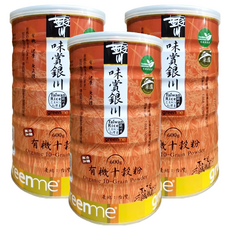 銀川 有機十穀沖泡粉 無糖, 600g, 3罐, 1入