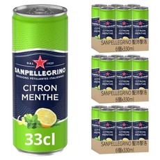 SANPELLEGRINO 聖沛黎洛 氣泡水果飲料 檸檬薄荷口味, 330ml, 18個