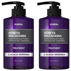 KUNDAL 昆黛爾 蜂蜜澳洲堅果保濕護髮乳 Acacia Moringa, 500ml, 2瓶
