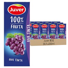 Juver 茱兒 100% 葡萄汁, 200ml, 酸甜清爽, 方便攜帶, 30入