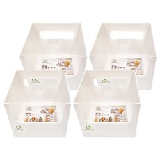 GREEN 廚房方型分隔收納盒 台灣製, 153 x 153 x 138mm, 白色, 4個