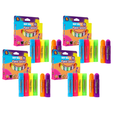 英國Little Brian 可洗式無毒水彩棒 螢光色 6色 Set, 4盒