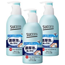 Kao 花王 SUCCESS 男士刮鬍順滑清爽泡沫刮鬍泡, 250g, 3瓶