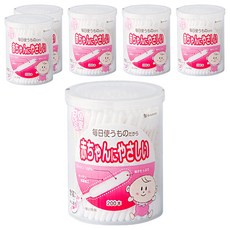 SANYO 山洋 嬰幼兒用棉花棒 日本原裝進口 百分百綿 幾丁聚糖抗菌加工, 200入, 6罐