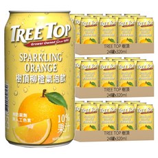 [箱裝]TREE TOP 樹頂 柳橙氣泡飲, 320ml, 72罐