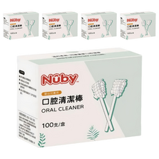 Nuby 口腔清潔棒 嬰幼兒口腔清潔 獨立包裝 紗布棉頭, 100支, 5盒