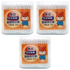 D&T德技生化 日式圓紙軸棉花棒 ,200支,3罐