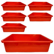 震嶸塑膠 650密林 置物籃/收納籃 聚丙烯(P.P), 60 x 48 x 16cm, 紅色, 6個