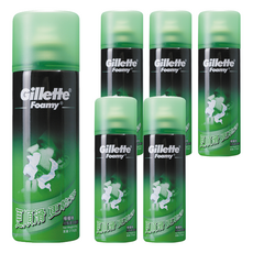 Gillette 吉列 刮鬍泡 檸檬味, 刮鬍時更順滑 泡沫豐富, 210g, 6瓶