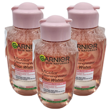 GARNIER卡尼爾 全效保濕卸妝水 玫瑰 125ml 溫和卸妝 深層清潔 保濕不緊繃, 3瓶