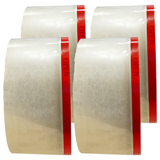 CLEAN 克林 易撕環保封箱膠帶 4.8cm x 80m, 紅邊 + 透明色, 4捲