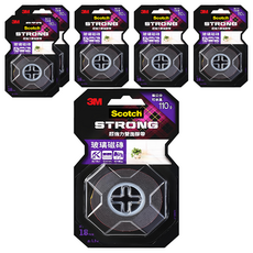 3M Scotch 超強力雙面膠帶 玻璃磁磚面 V1804N 18mm x 1.5m, 紅色, 6捲