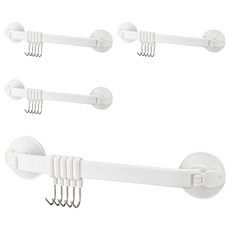 小麥購物 5鉤 居家強力吸盤掛勾 L2345, 4個, 白色