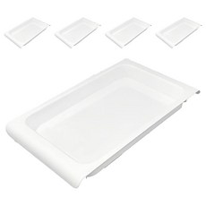 日本IB伸縮桿用收納盤 廚房浴室多功能收納置物架 伸縮桿收納配件, 15 x 25 x 2.2cm, 白色, 5入