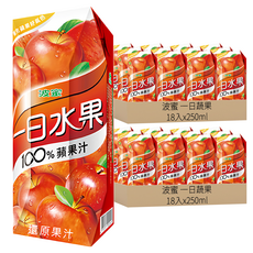 波蜜 一日水果 100%蘋果汁, 250ml, 36入